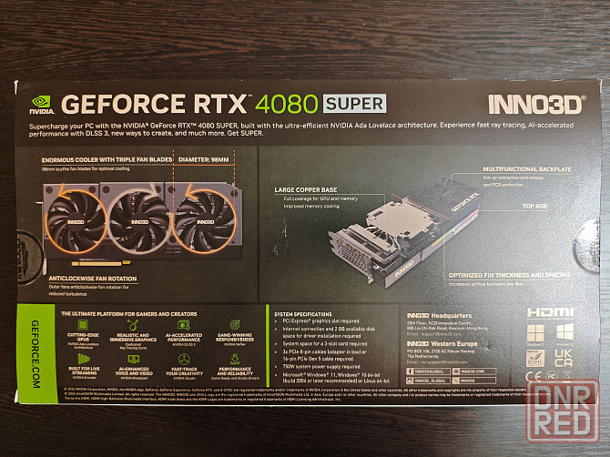 Видеокарта Inno3D NVIDIA GeForce RTX 4080 Super X3 16GB Новая Донецк - изображение 3