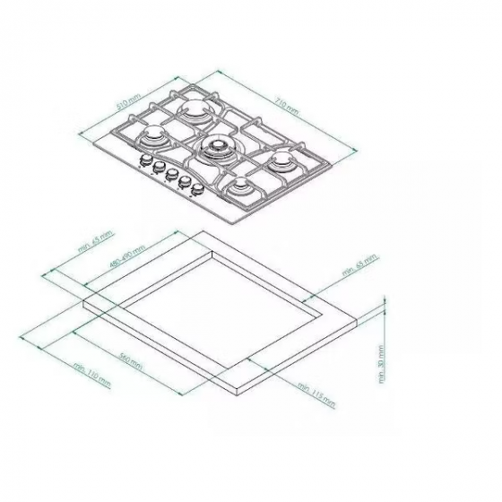 Газовая варочная панель Kuppersberg FG 703 B Bronze Донецк