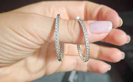 Серьги кольца из белого золота 585 проба Донецк