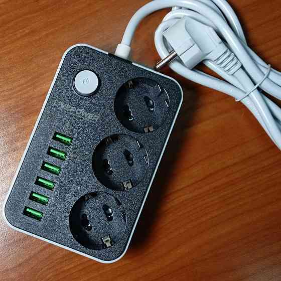 Сетевой фильтр Live-Power LP3631 удлинитель 2м на 3 розетки + 6USB 3.4A с выключателем Донецк