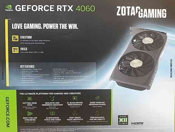 Видеокарта Zotac GeForce RTX 4060 Twin Edge OC 8GB (ZT-D40600H-10M) Донецк