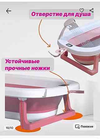 Ванночка для купания новорожденных складная с термометром Донецк
