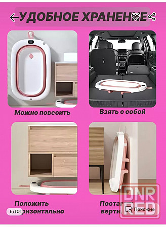 Ванночка для купания новорожденных складная с термометром Донецк - изображение 8