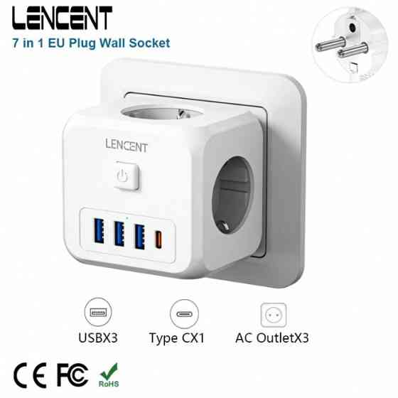 Сетевой фильтр тройник , USB ,Type-C порта Донецк