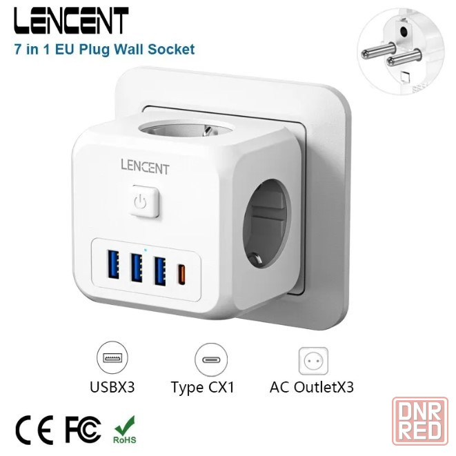 Сетевой фильтр тройник , USB ,Type-C порта Донецк - изображение 1