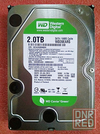 HDD 2Tb SATA-II (3 Gb/s) 3.5" 5400RPM 64MB WD20EARS - Для пк - Возможен обмен на Офисы 2010 Донецк - изображение 1