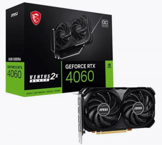 Видеокарта NVIDIA GeForce RTX 4060 (8Gb GDDR6) MSI Ventus 2x Black OC Донецк