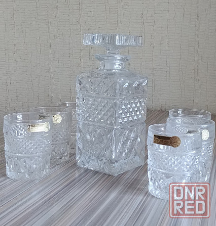 Набор Crystal BOHEMIA. Хрусталь. Штоф для виски + 6 больших стаканов Донецк - изображение 2