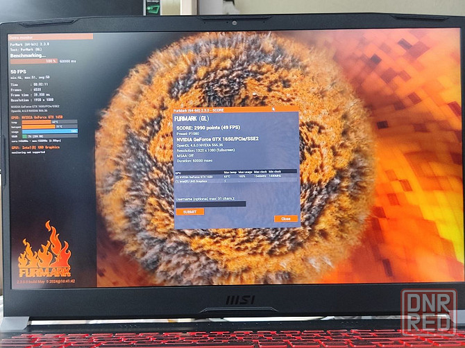 Игровой ноутбук MSI с огромным 17,3 экраном 144Гц/ intel i5-11400H /16Gb DDR4/SSD диск 736Gb/GTX1650 Донецк - изображение 6