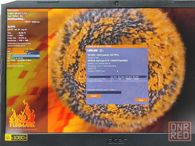 Игровой монстр Acer Nitro 17 дюймов ! 1 i5 проц/DDR4 16Гб/ 512 Гб SSD / GTX1650 4Гб Донецк - изображение 7