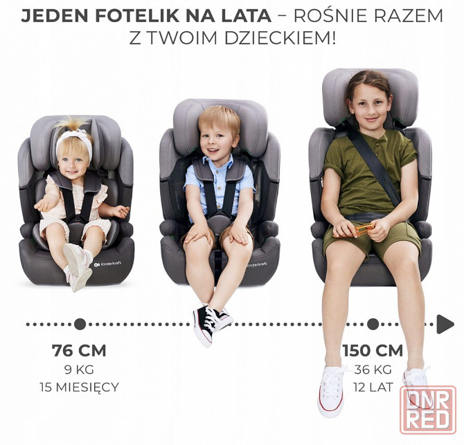 Автокрісло дитяче 76-150 см Kinderkraft Comfort Up i-Size Black Чорне Херсон - изображение 7
