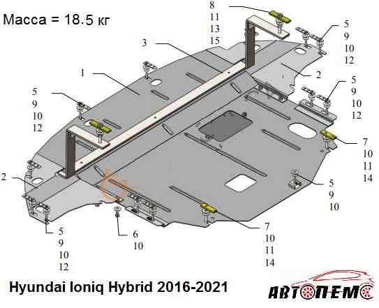 Захист двигуна Hyundai Lantra Ioniq Matrix Palisade Santa Fe Sonata Херсон