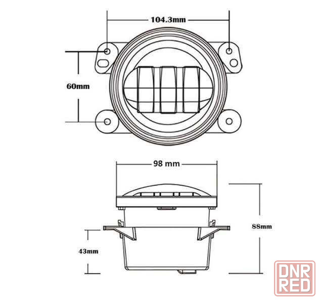 Противотуманные фары LED универсальная 4 дюйма+дхо глазки 100мм Cree Херсон - изображение 5