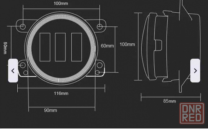 Противотуманные фары LED универсальная 4 дюйма+дхо глазки 100мм Cree Херсон - изображение 2