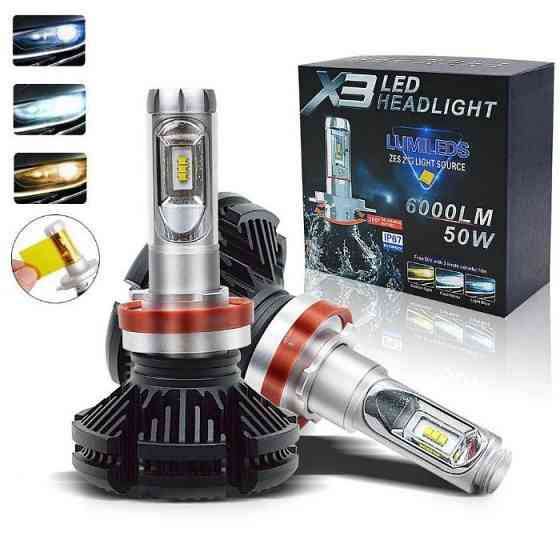 АКЦИЯ! Светодиодные лампы X3 H4 H7 H11 H3 Led Headlight 6000 Lm 50w Запорожье