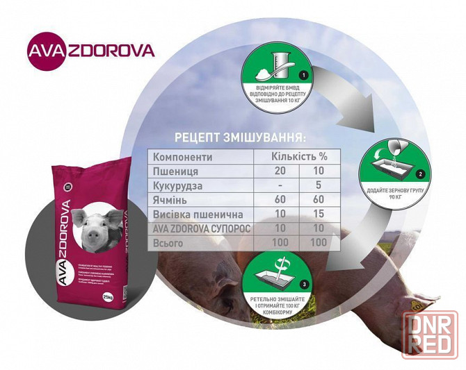 БМВД для свиноматок лактуючих AVA ZDOROVA ЛАКТО 20% Херсон - изображение 3
