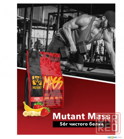 Гейнер Mutant Mass 6800 гр Клубника-банан Донецк - изображение 5