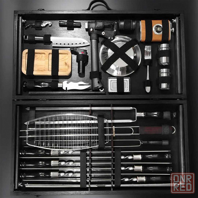 Шашлычный набор-комплект со столиком на 6 шампуров "Grills G18" Черный Херсон - изображение 2