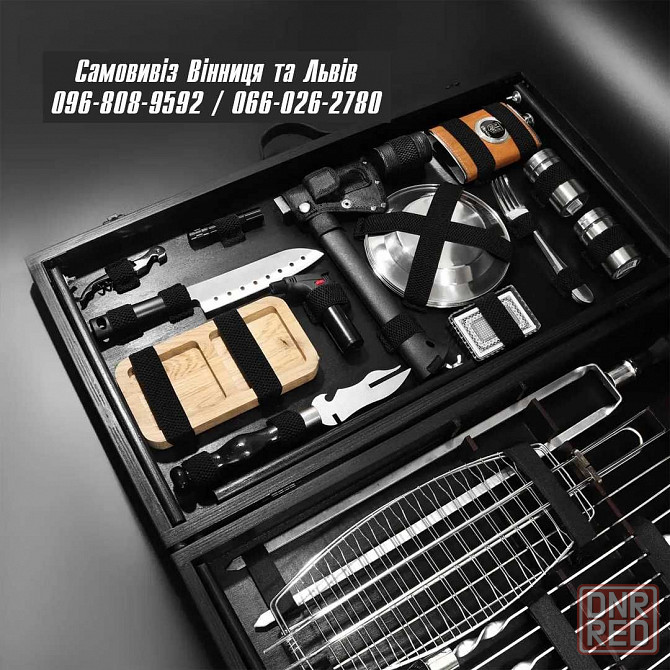 Шашлычный набор-комплект со столиком на 6 шампуров "Grills G18" Черный Херсон - изображение 4