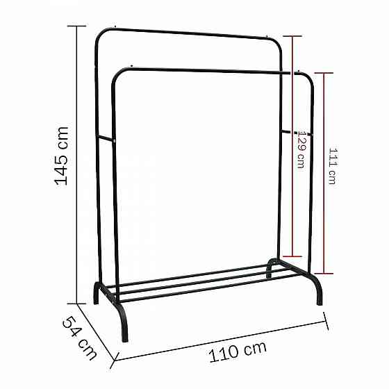 Двойная стойка вешалка Double floor Hanger для одежды,145х110 см Херсон