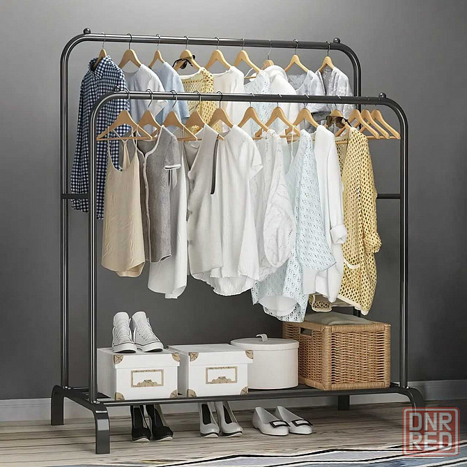 Двойная стойка вешалка Double floor Hanger для одежды,145х110 см Херсон - изображение 1
