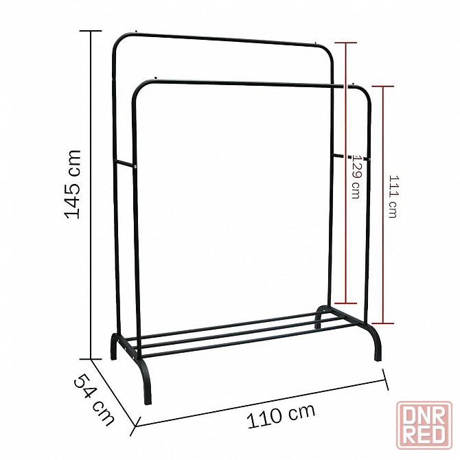 Двойная стойка вешалка Double floor Hanger для одежды,145х110 см Херсон - изображение 3