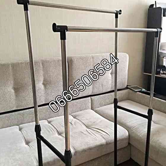 Двойная телескопическая стойка-вешалка для одежды Double Pole Clothes Херсон