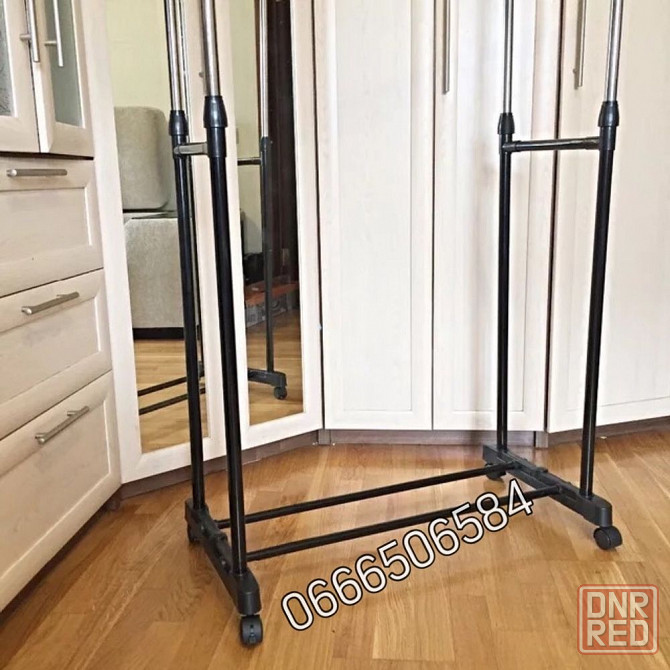 Двойная телескопическая стойка-вешалка для одежды Double Pole Clothes Херсон - изображение 3