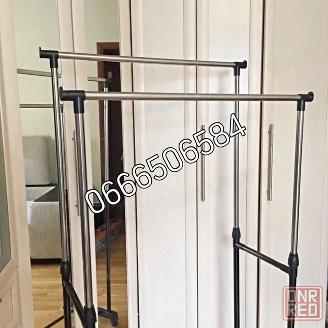 Двойная телескопическая стойка-вешалка для одежды Double Pole Clothes Херсон - изображение 4
