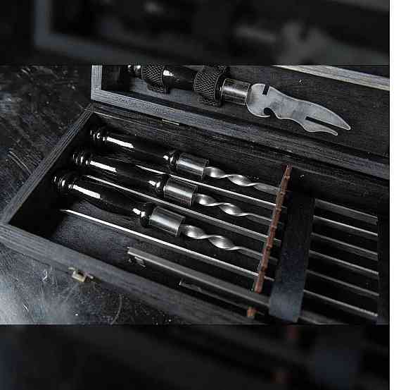 Набор 6 шампуров для шашлыка Grills G 10, ножи, вилки Львов, самовывоз Херсон