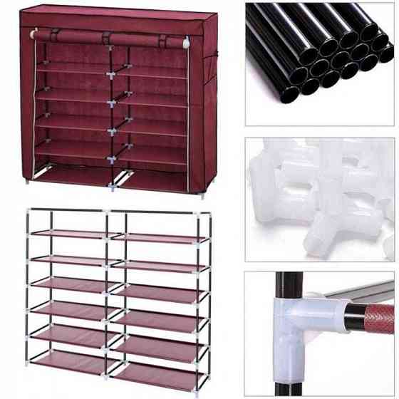 Тканевая двойная полка-стеллаж для обуви Shoe Cabinet 6х2 пол. Херсон