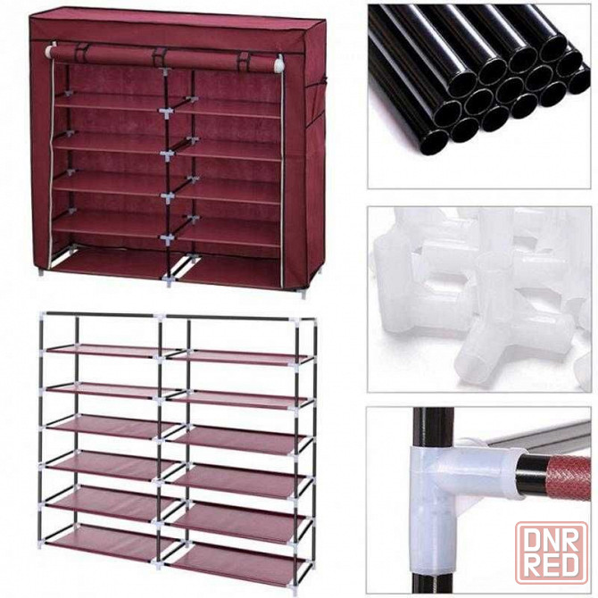 Тканевая двойная полка-стеллаж для обуви Shoe Cabinet 6х2 пол. Херсон - изображение 2