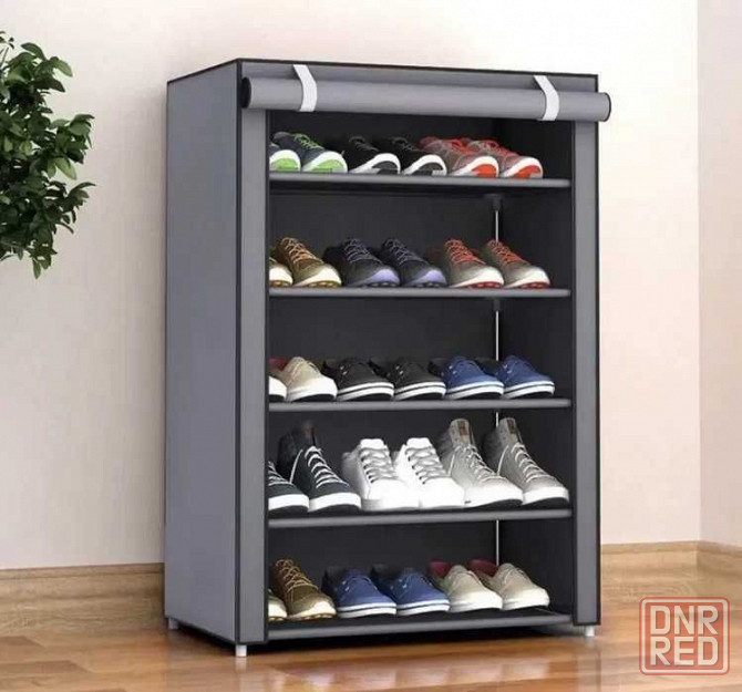 Складной тканевый полка-шкаф стеллаж для обуви Shoe Cabinet на 5 полок Запорожье - изображение 3