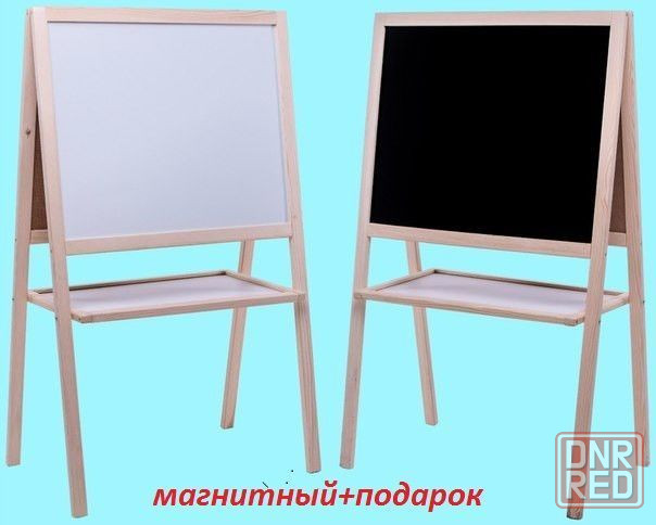 Мольберт детский магнитный двухсторонний натуральное дерево, дошка 3в1 Запорожье - изображение 2