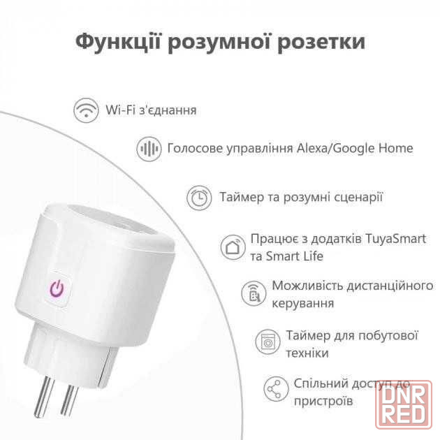 Розумна смарт розетка Aubess 20A Tuya Smart з WI-FI біла Херсон - изображение 2