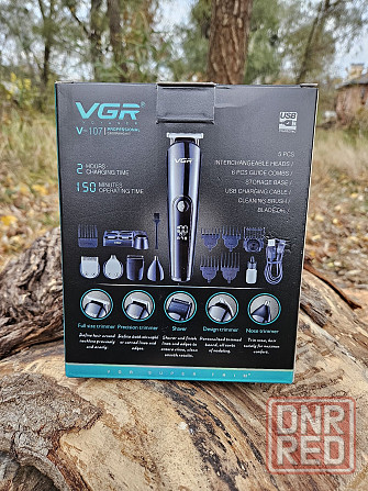 Машинка для стрижки VGR V-107 11в1 триммер для носа и ушей с насадками Запорожье - изображение 8
