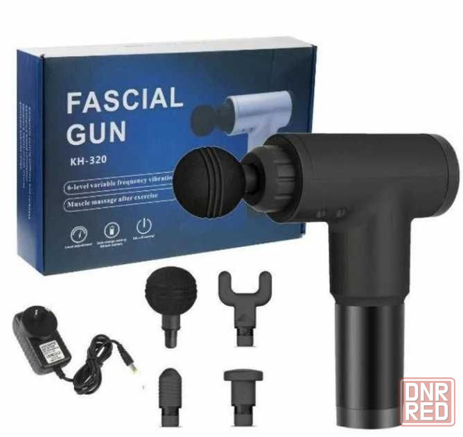 Портативный ручной, мышечный массажер для тела Fascial Gun KH-320 Запорожье - изображение 1