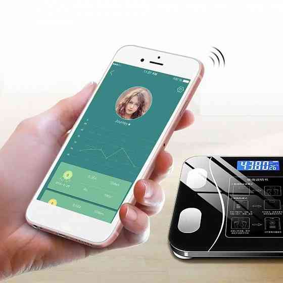 Напольные фитнес весы Bluetooth Смарт весы с приложением (до 180 кг) Запорожье
