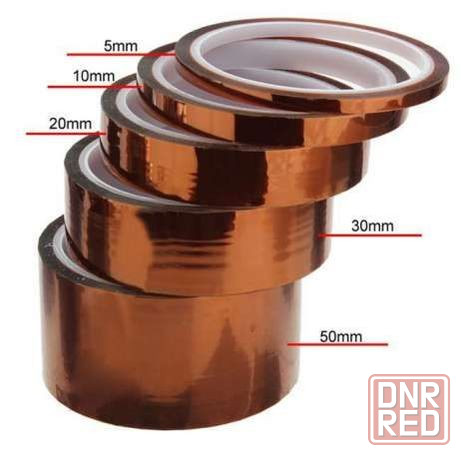 Термоскотч каптон 60мк Kapton 5-300мм каптоновый скотч термостойкий Запорожье - изображение 5