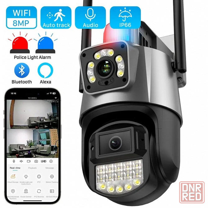 УЛИЧНАЯ МОЩНАЯ камера 8MP PTZ Мощная видеокамера 8MP Icsee Запорожье - изображение 1