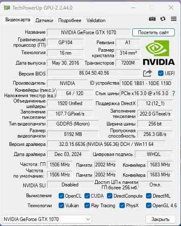 GTX 1070 Донецк
