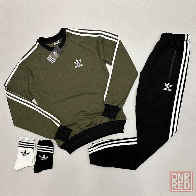 Спортивный костюм мужской Adidas весна-лето черный свитшот брюки Великая Александровка - изображение 2