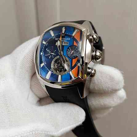 Чоловічий годинник Reef Tiger Aurora Tank 2 Black Automatic 100m Крупн Запорожье