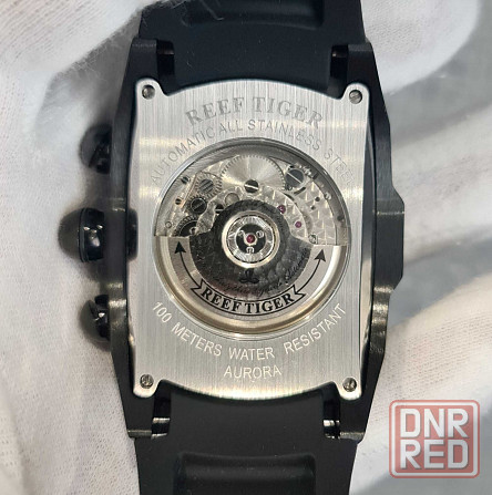 Чоловічий годинник Reef Tiger Aurora Tank 2 Black Automatic 100m Крупн Запорожье - изображение 5