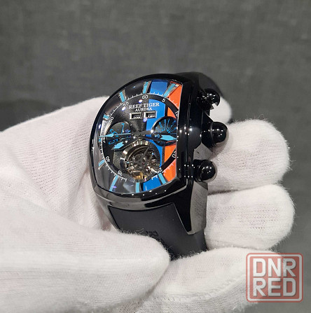 Чоловічий годинник Reef Tiger Aurora Tank 2 Black Automatic 100m Крупн Запорожье - изображение 3