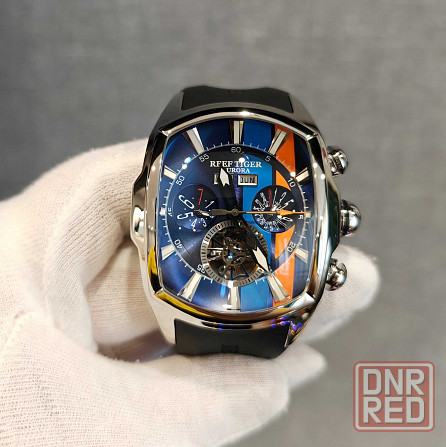 Чоловічий годинник Reef Tiger Aurora Tank 2 Black Automatic 100m Крупн Запорожье - изображение 7