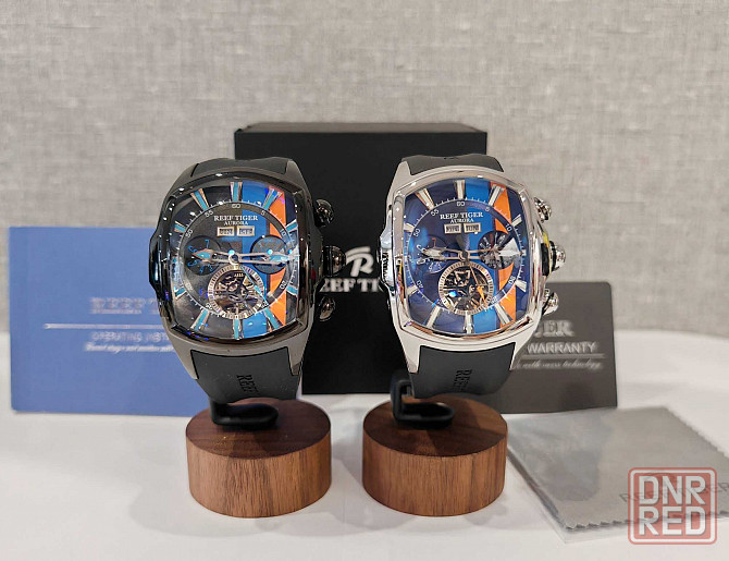 Чоловічий годинник Reef Tiger Aurora Tank 2 Black Automatic 100m Крупн Запорожье - изображение 8
