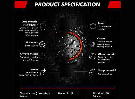 Годинник LUMINOX Commando Frogman XS.3301 46 mm. 200 MT. Запорожье