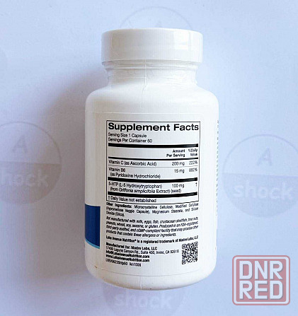 Lake Avenue Nutrition 5-HTP 100 mg with Vitamin B6  Vitamin C 60 caps Запорожье - изображение 2
