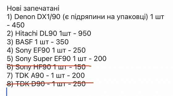 Касети Denon, Hitachi, TDK, Basf, Sony Херсон